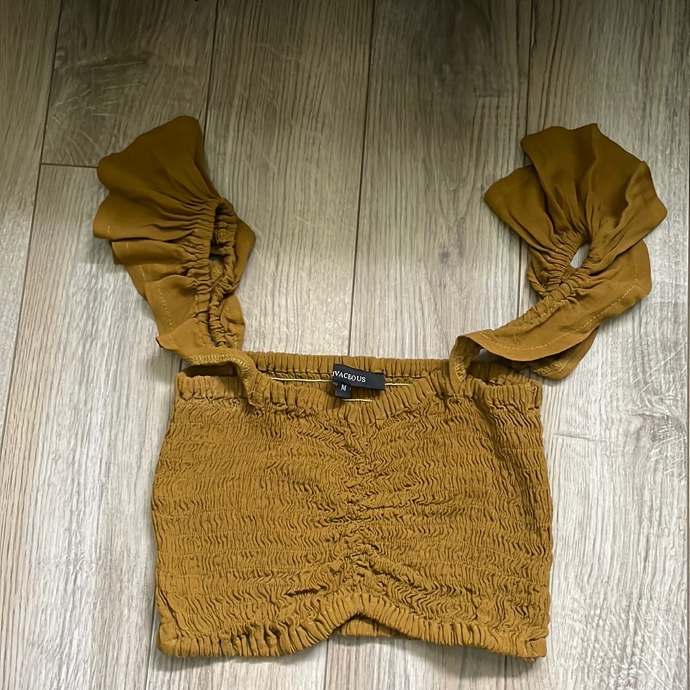 Crop top/mustard green/medium